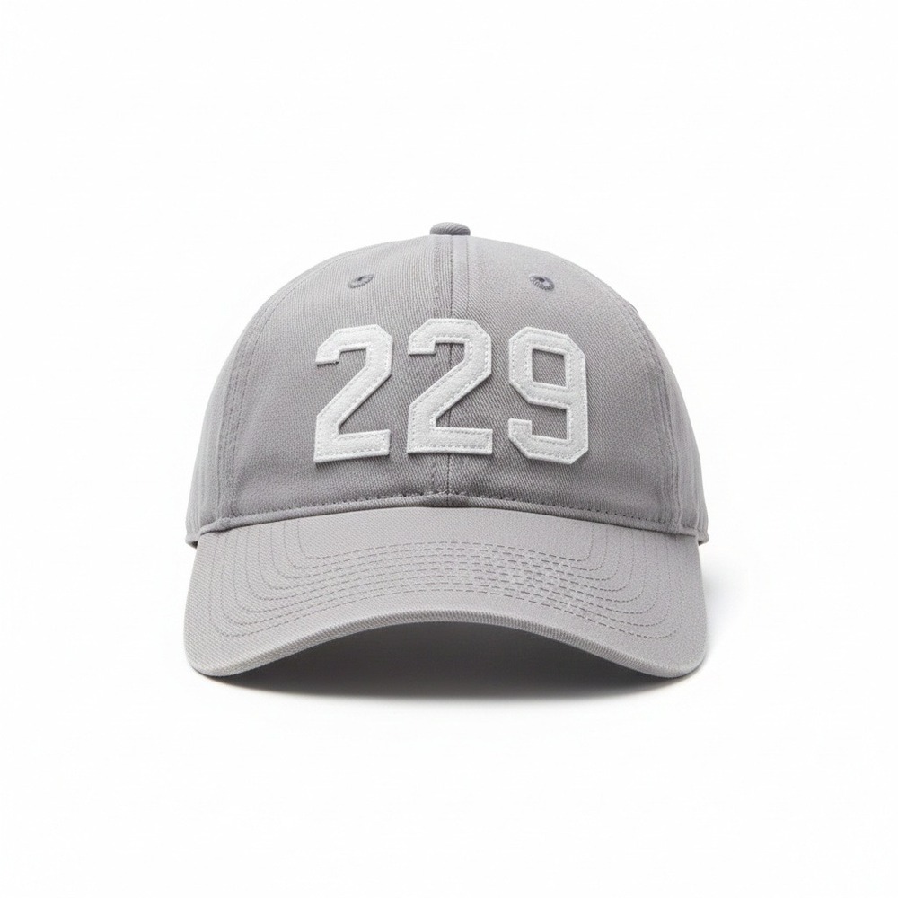 Codeword SOWEGA 229‎ Area Code Hat Grey Adjustable Baseball Cap Phoebe CMN
